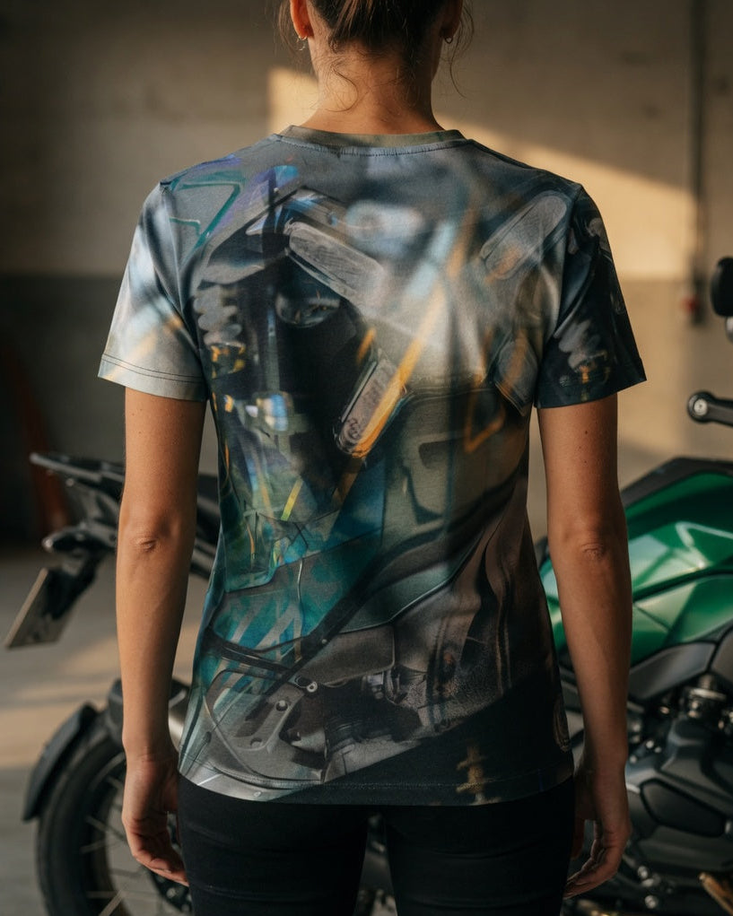 Motorrad-T-Shirt „GoldenLine“ – Damen