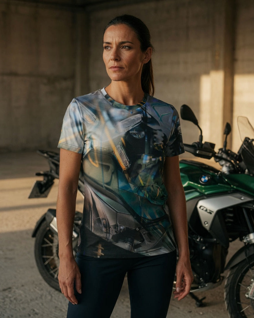 Motorrad-T-Shirt „GoldenLine“ – Damen