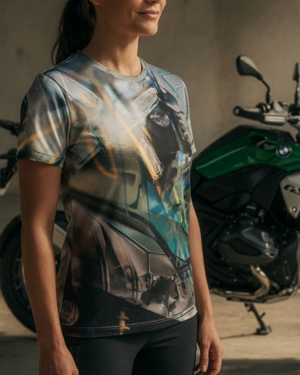 Motorrad-T-Shirt „GoldenLine“ – Damen