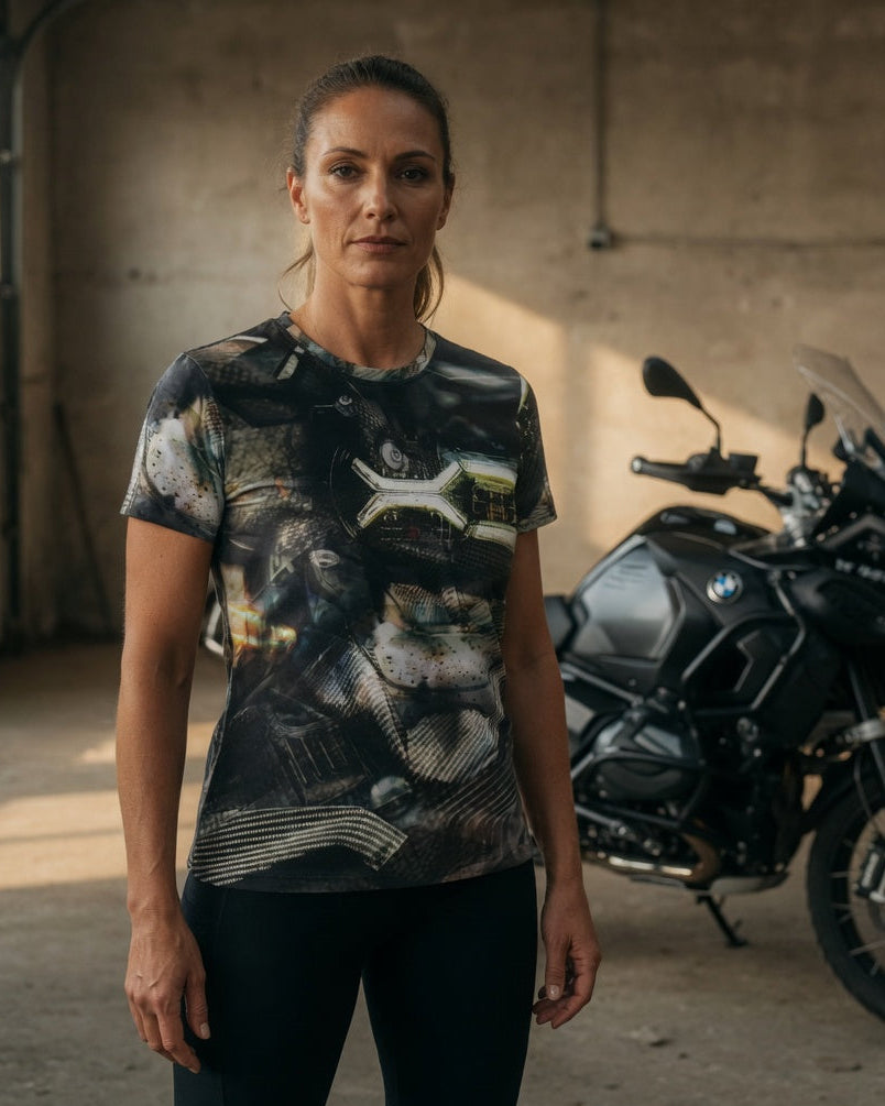 Motorrad-T-Shirt „BlackRide“ – Damen