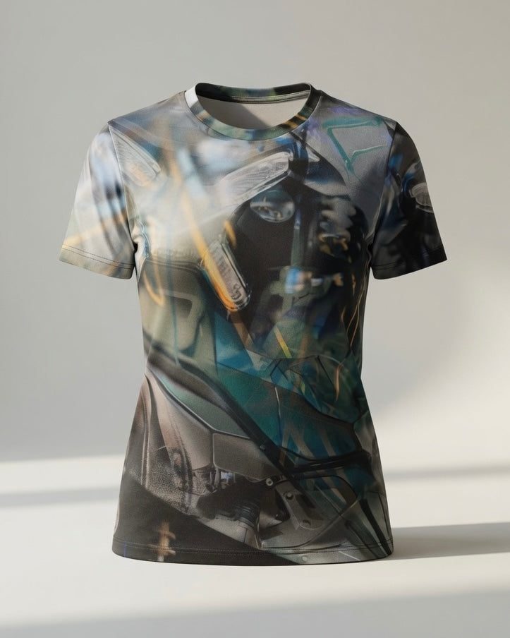 Motorrad-T-Shirt „GoldenLine“ – Damen